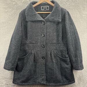 Apt. 9 Coat Women's XL Gray Tweed Button-Up Stylish Jacket‎